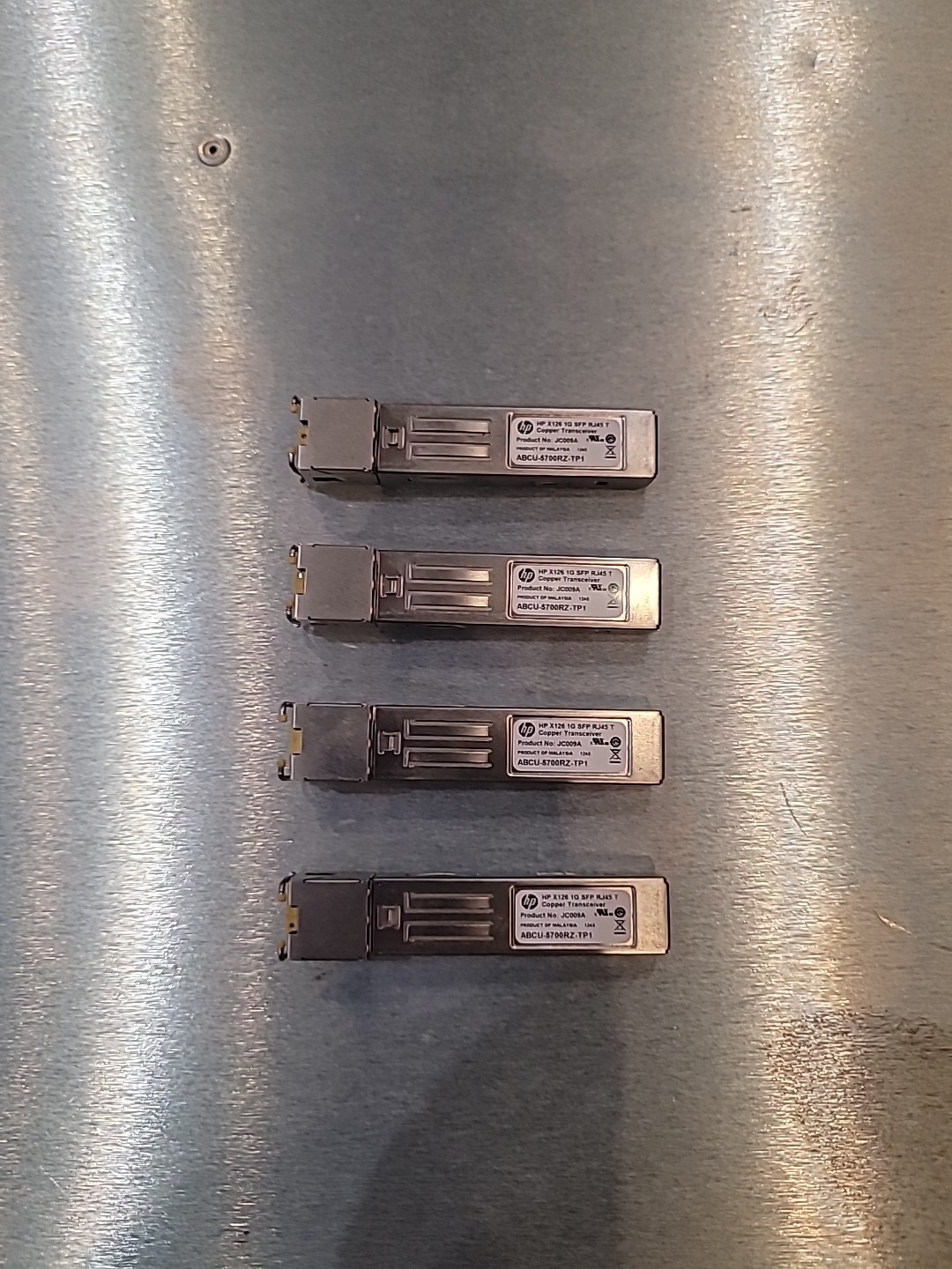 Lot of 4 HP JC009A RJ-45 1000Base-T SFP Transceiver Module ABCU-5700RZ-TP1
