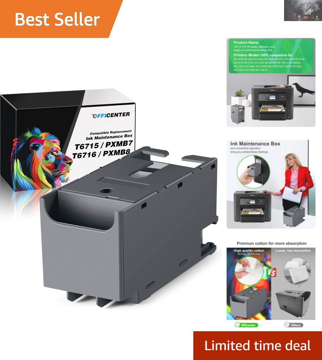 Bulk T6715 T6716 Ink Maintenance Cartridges for Workforce Pro Printers - 10 Pack