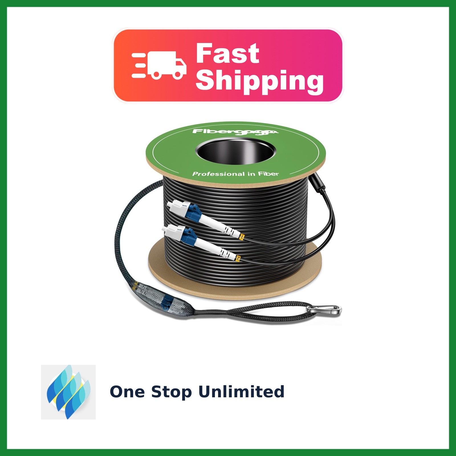 Fibergaga LC to LC OS2 Fiber Patch Cable 75M 246ft