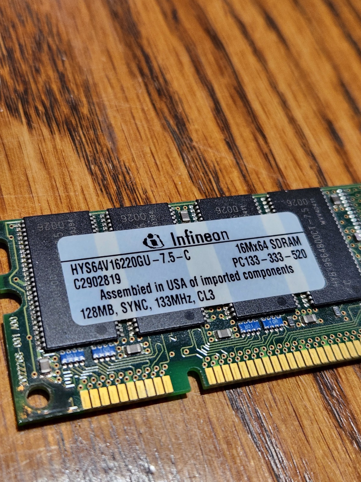 128MB Infineon PC-133 Mhz 168-Pin CL3 Desktop Memory RAM DIMM Module