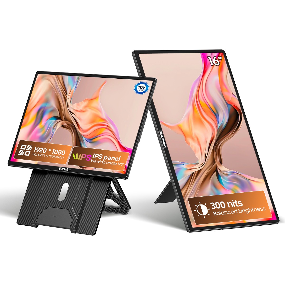 Blackview Table 9 16in FHD Portable Monitor Laptop Screen Extender USB‑C & HDMI