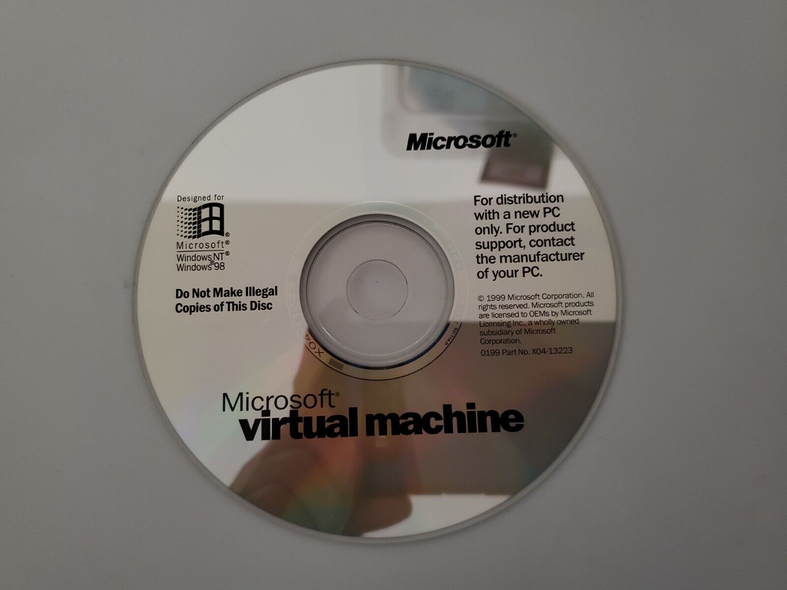 Microsoft Virtual Machine for Windows NT/98 Great Condition Pre-owned 1999