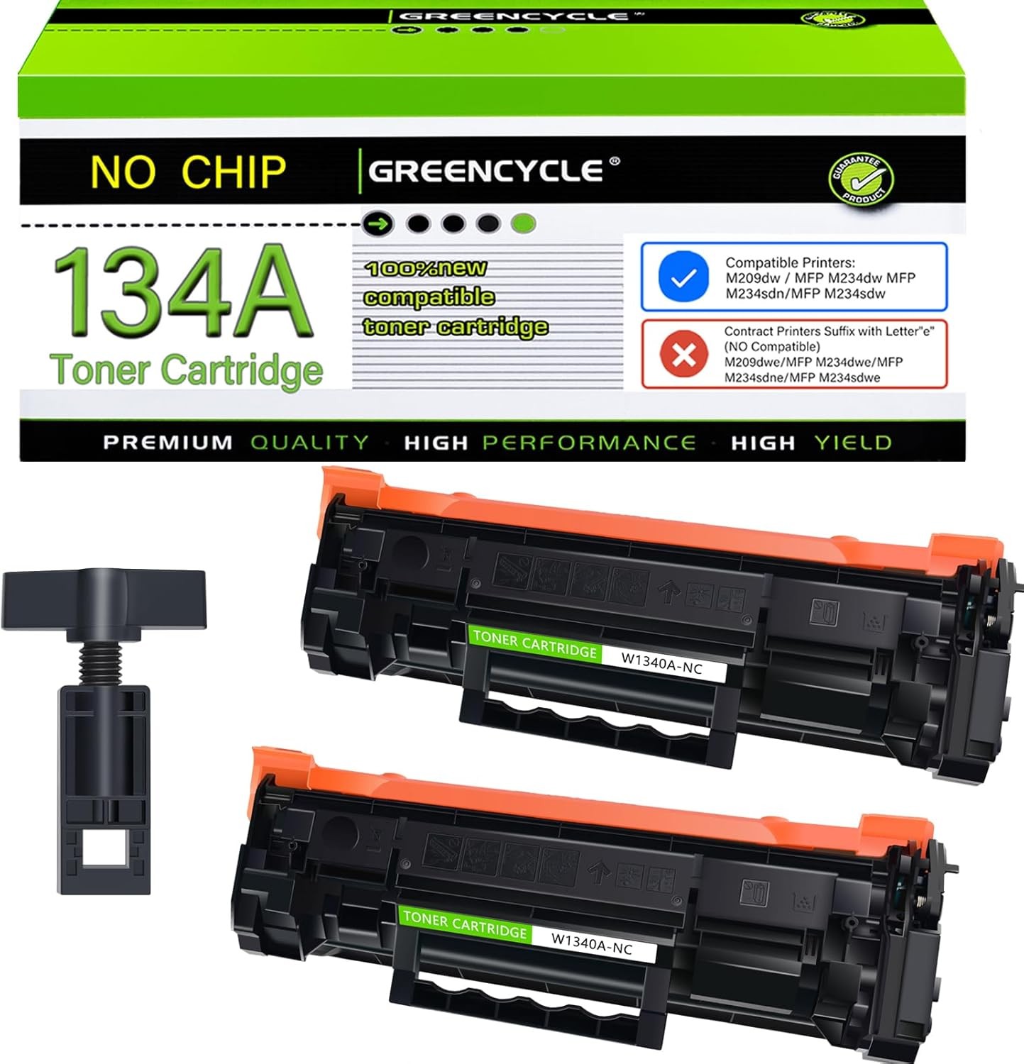 2PK NO CHIP W1340A Toner 134A Fits For HP LaserJet M209dw MFP M234dwe M234sdw