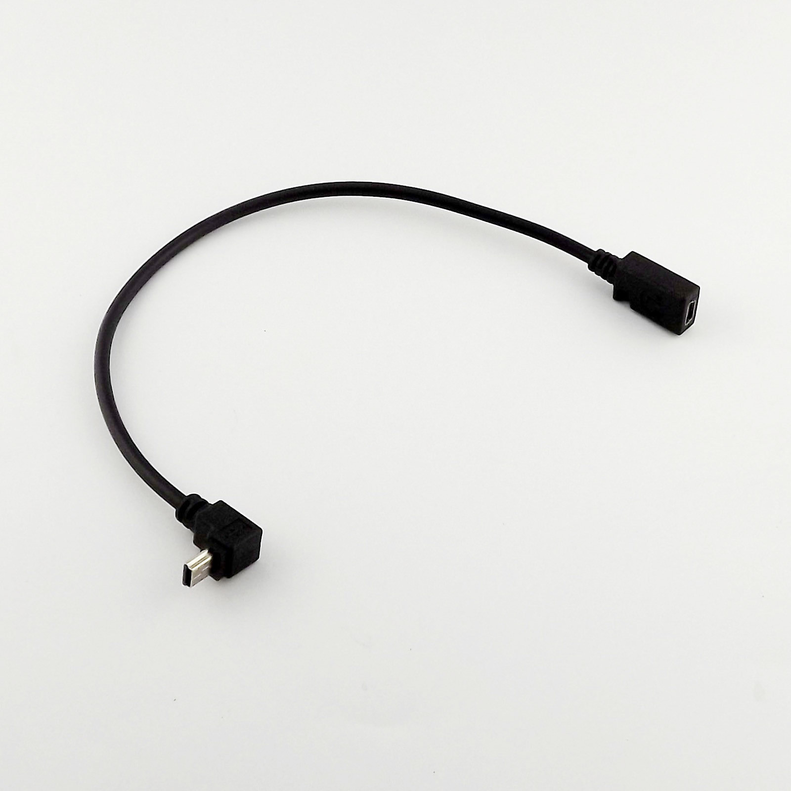 1pcs GPS Mini 5 Pin USB Male To Female UP Angle Data Charge Adapter Cable Cord
