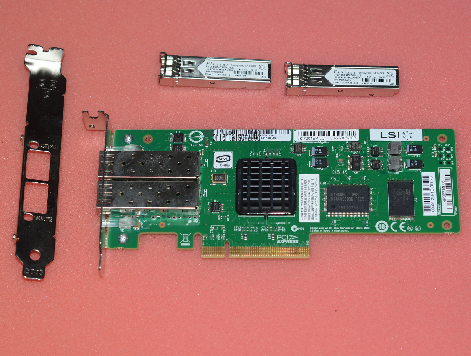 LSI Logic LSI7204EP-LC L3-01120 PCI-E 4GB/s Fiber Channel Dual Port LF
