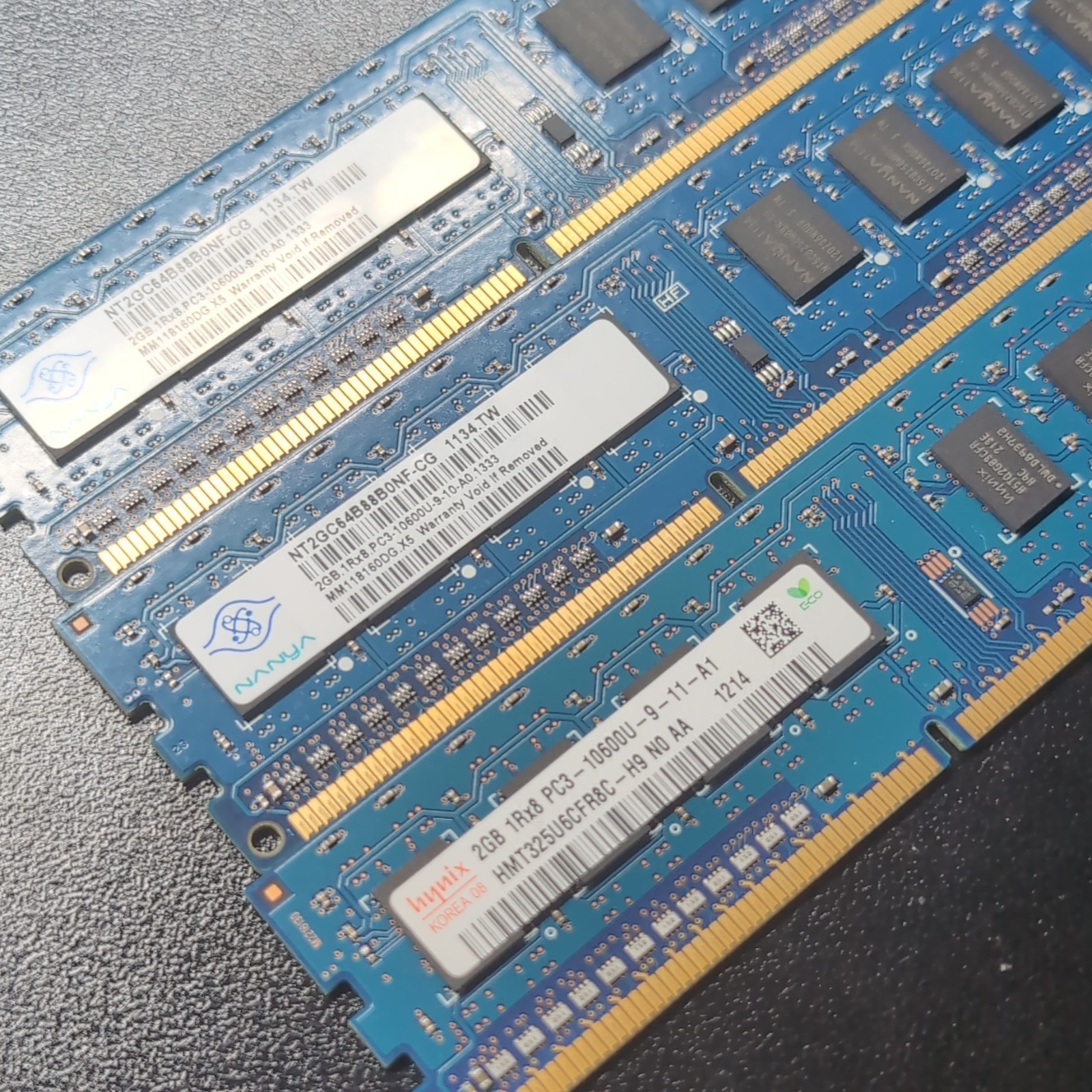 Nanya/Hynix 6GB (3x2GB) DDR3 UDIMM Unbuffered PC3-10600U 240-Pin