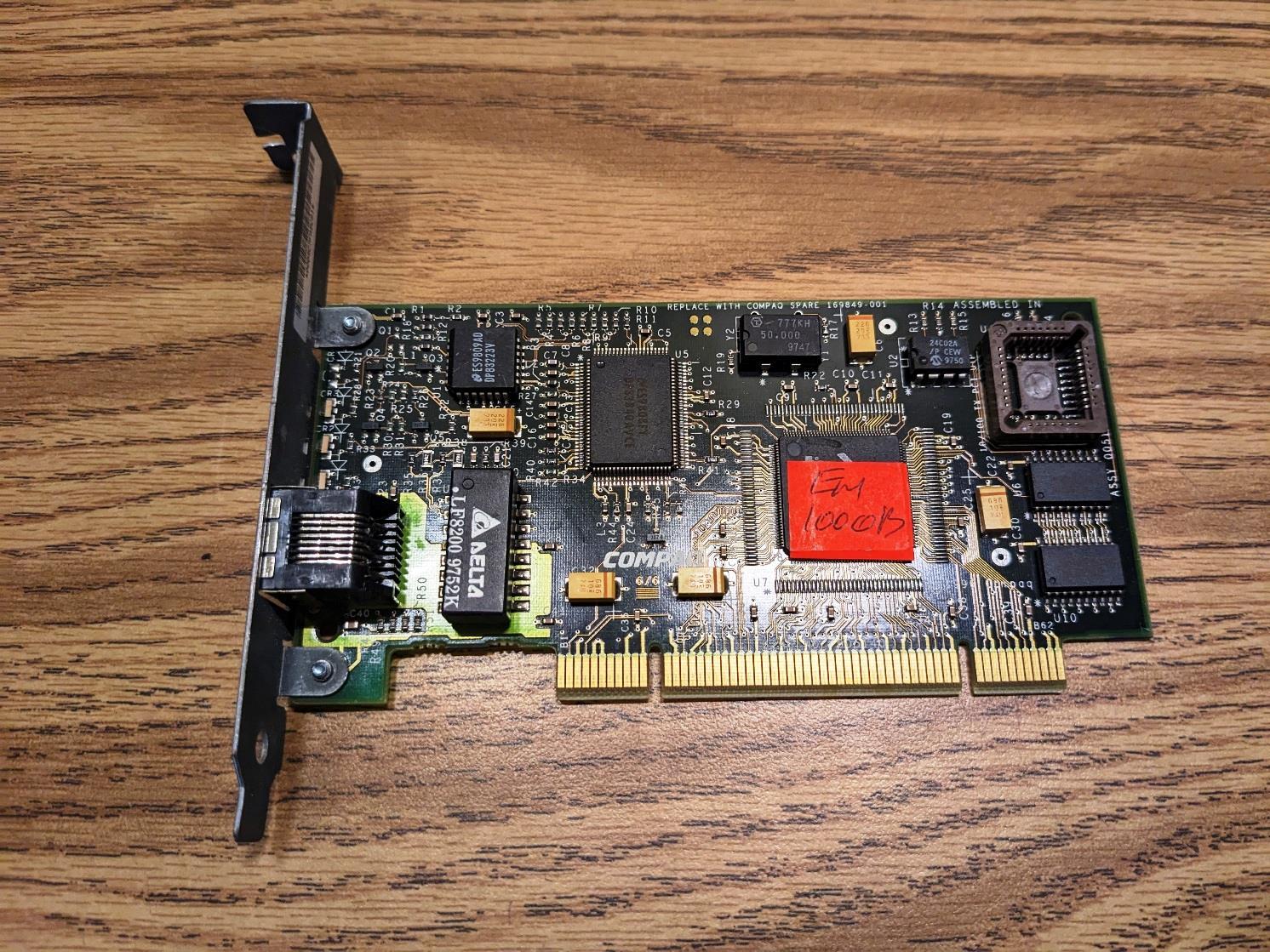 Compaq  NIC Network Ethernet Card Full Height PCI Adapter - 169849-001