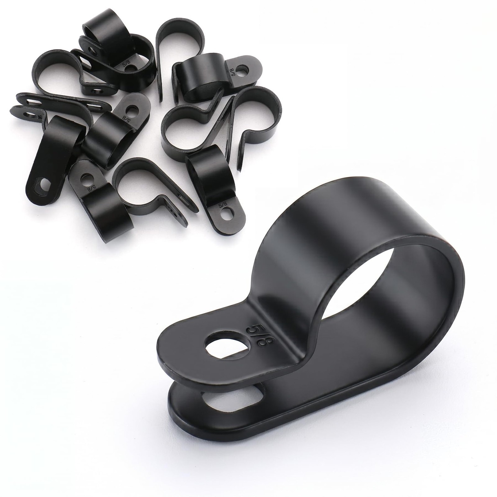 BAOMAIN 5/8-Inch R-Type Cable Clamps, 50-Pack Black Nylon Wire Management Cli...