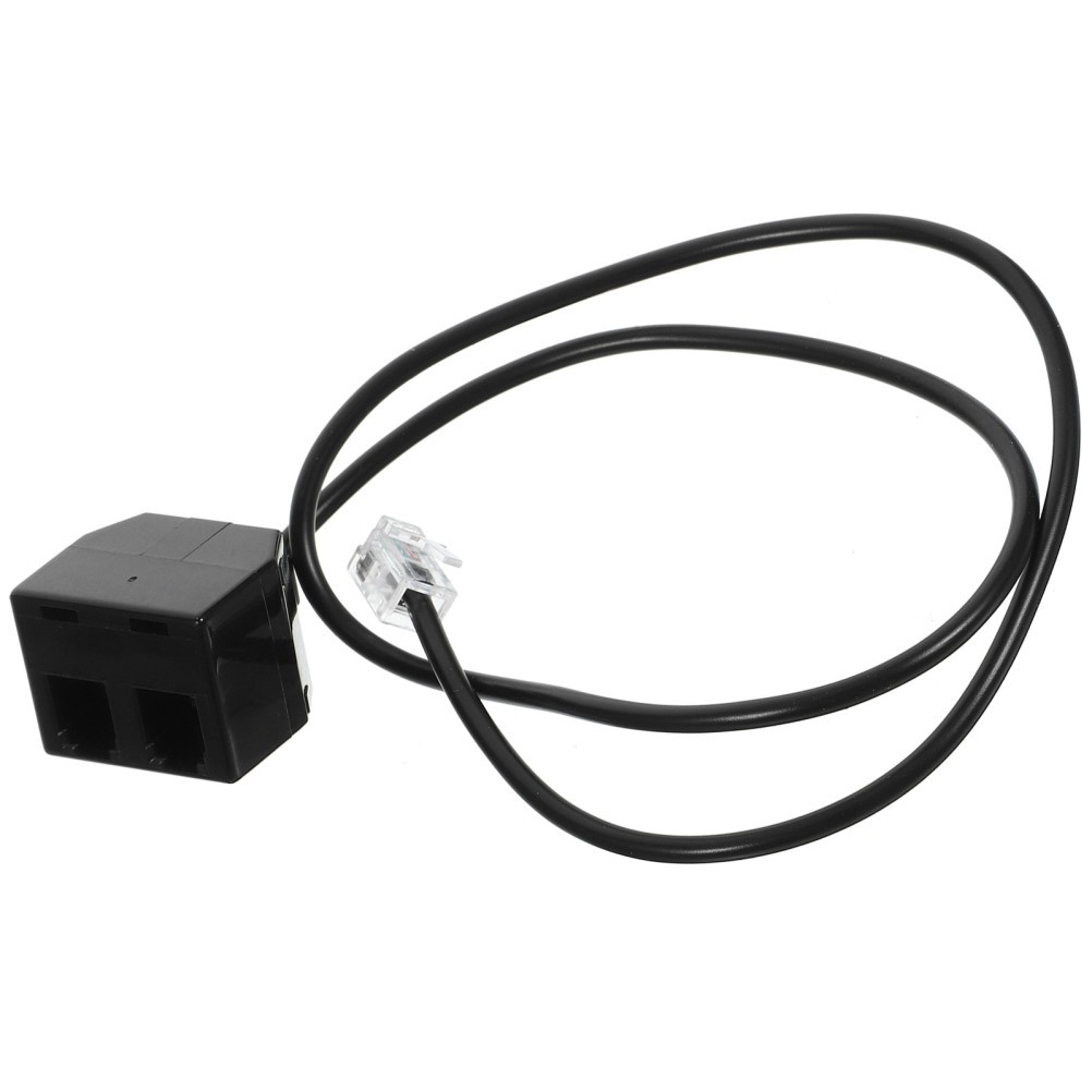 Reusable Rj9 Phone Splitter for Landline Telephone Line Adapter Black Indoor