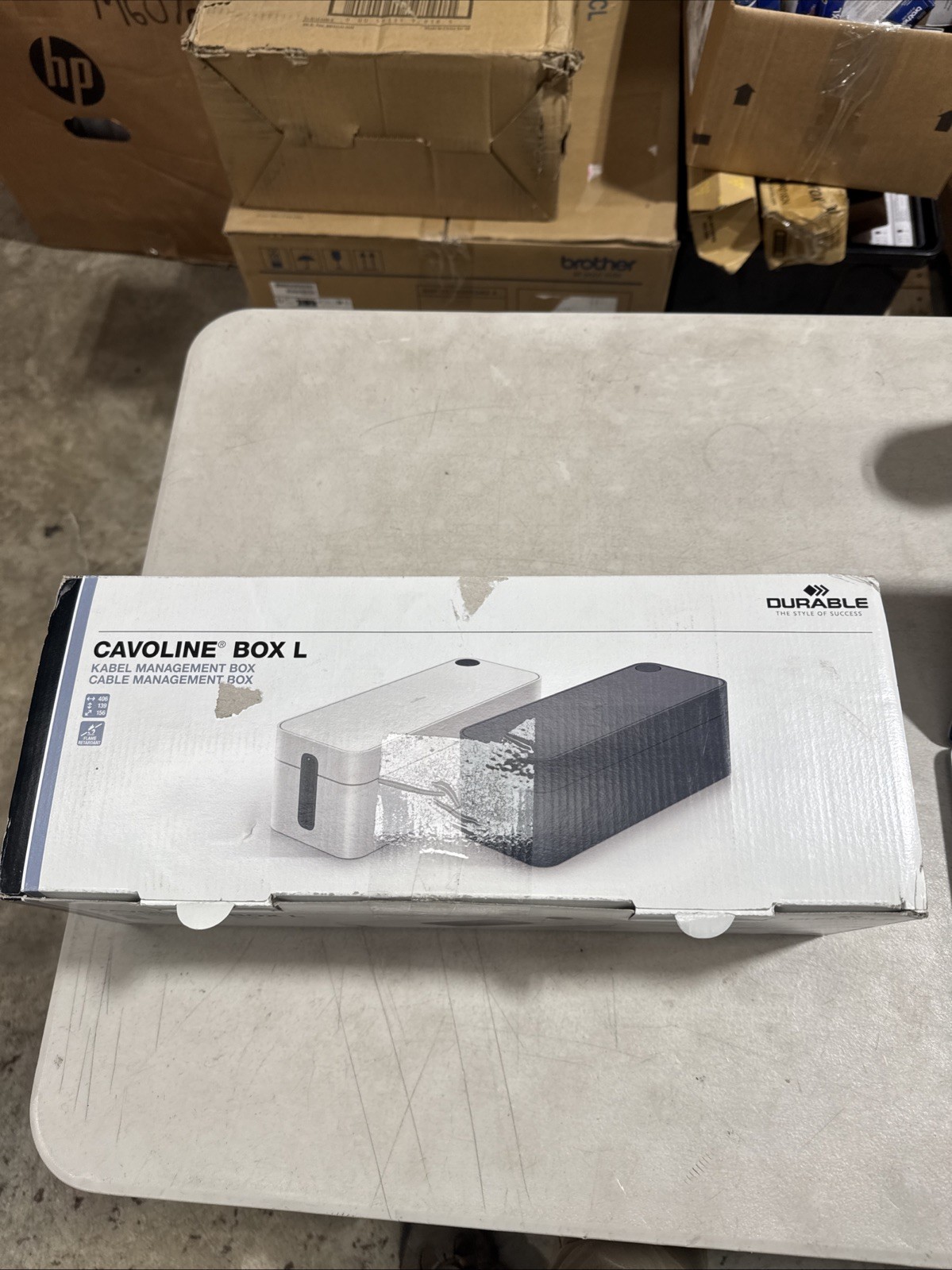 Durable CAVOLINE Cable Management Box L   White NEW