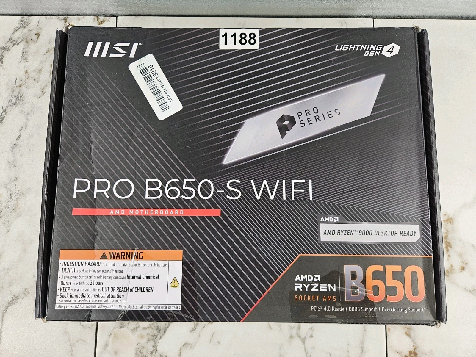 MSI PRO B650-S WIFI V1 ATX Motherboard Wi-Fi 6E Bluetooth 5.3 AMD AM5 DDR5