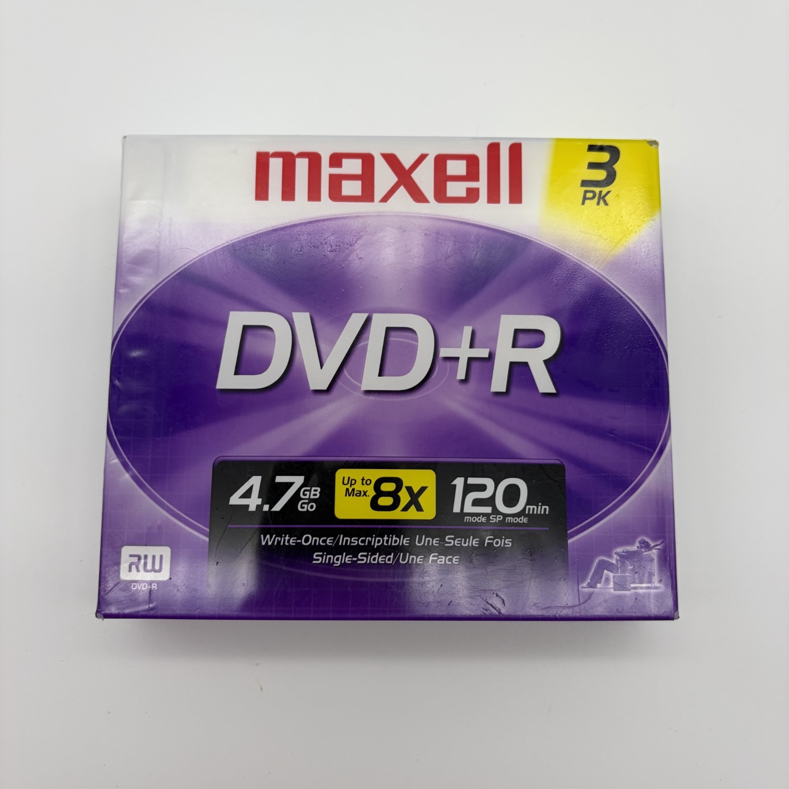 Maxell DVD+R 4.7 GB New Sealed DVD Rewriteable RW - 3 Pack Blank Media 120 min