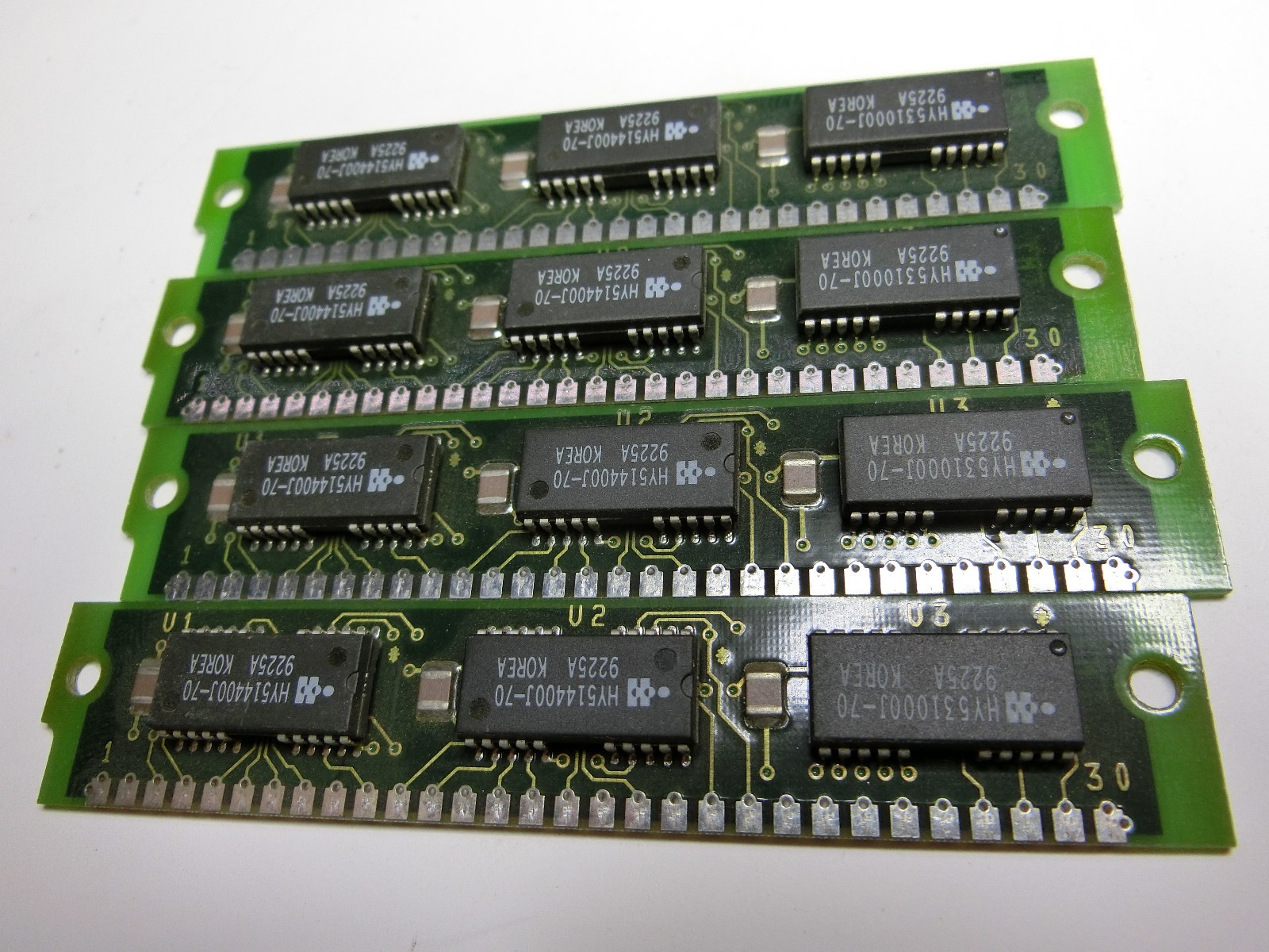 Lot of 30 - 3-chip 30-pin SIMM RAM modules - various sets