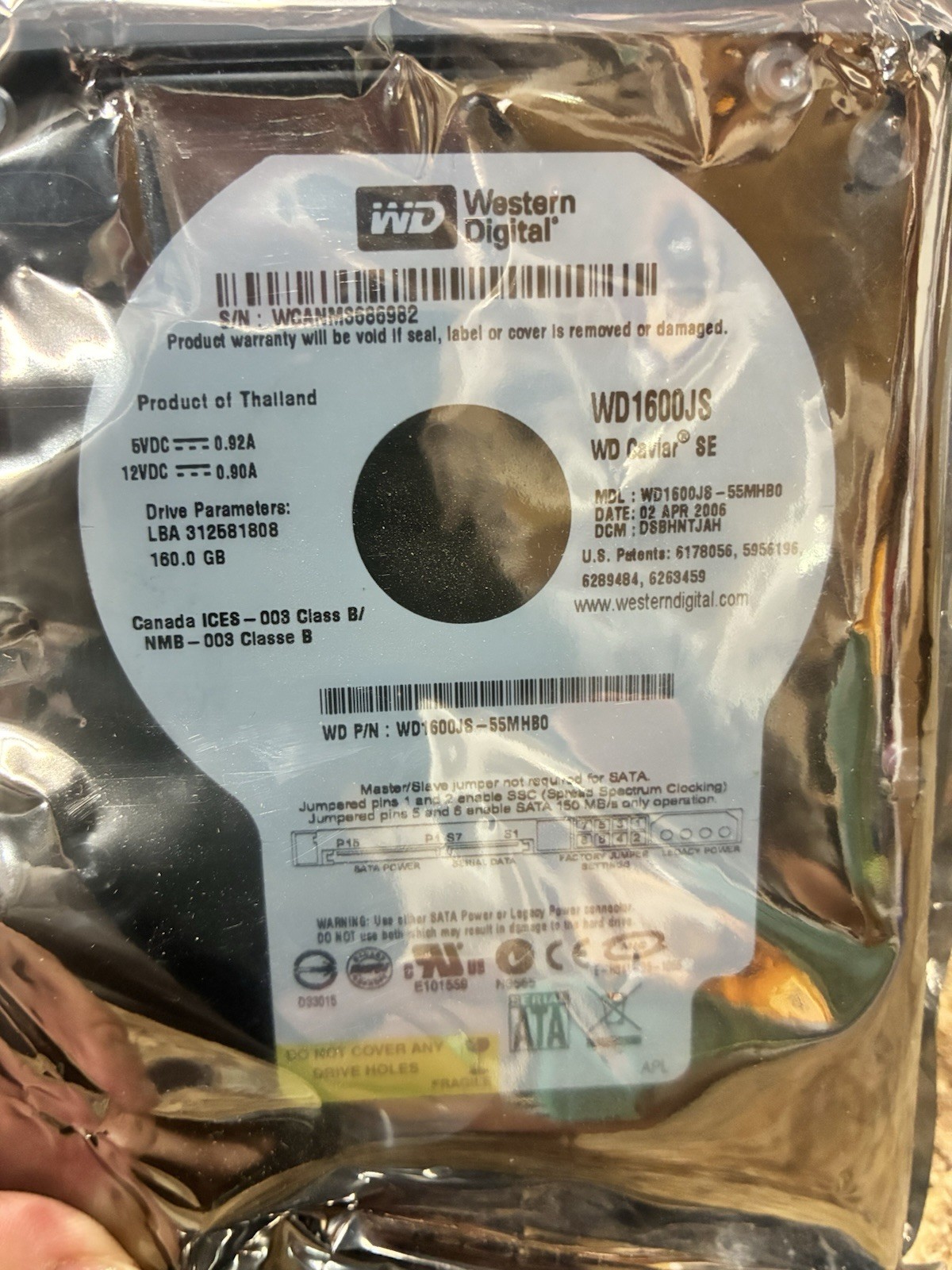 NEW Sealed Western Digital Caviar WD1600JB-55MHB0