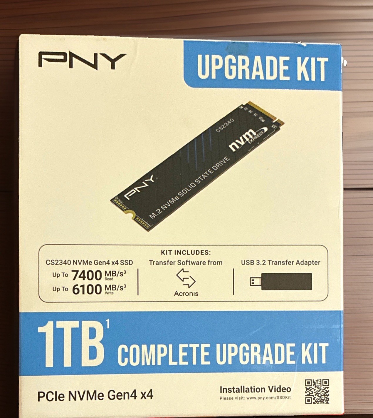 PNY CS2340 1TB M.2 2280 PCIe 4.0 x4 NVMe Internal SSD Upgrade Kit