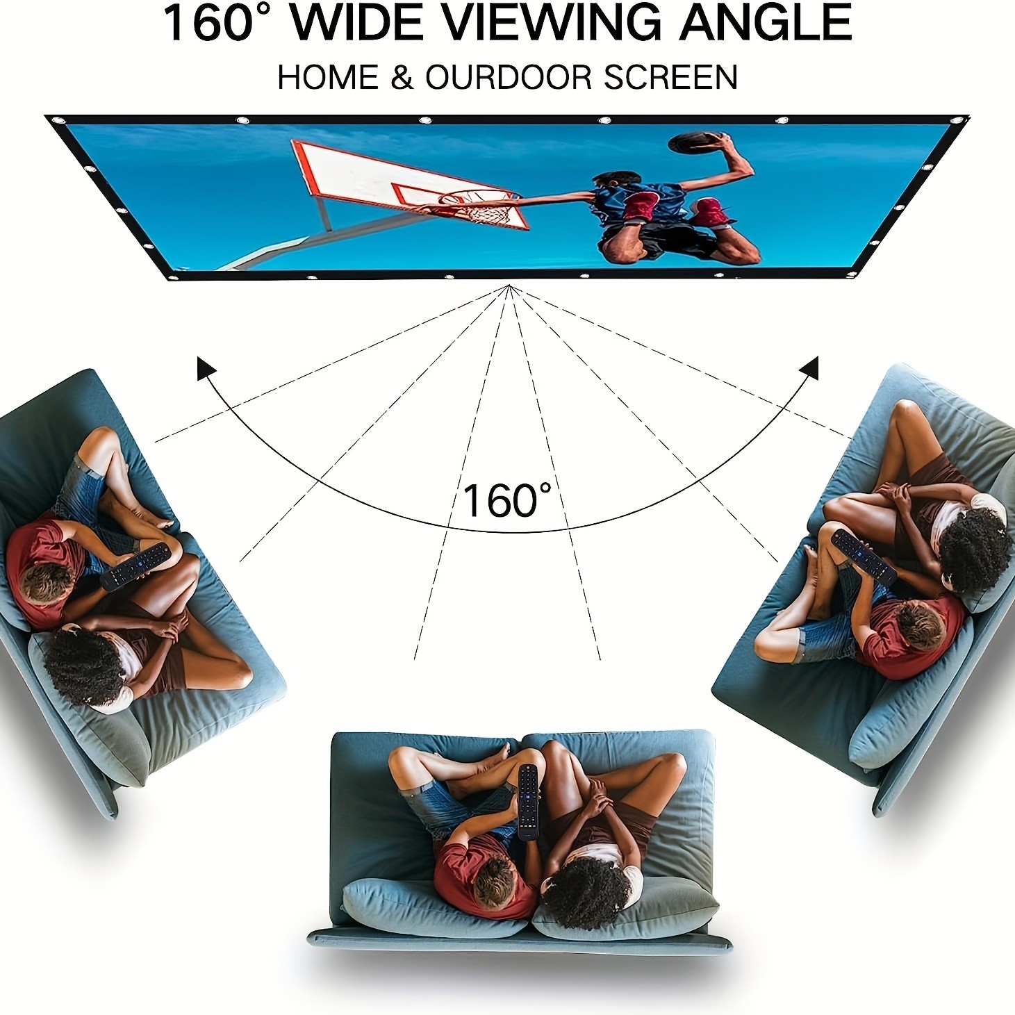 72-Inch Projector Screen - Clear Display for Home Theater/Movie Nights