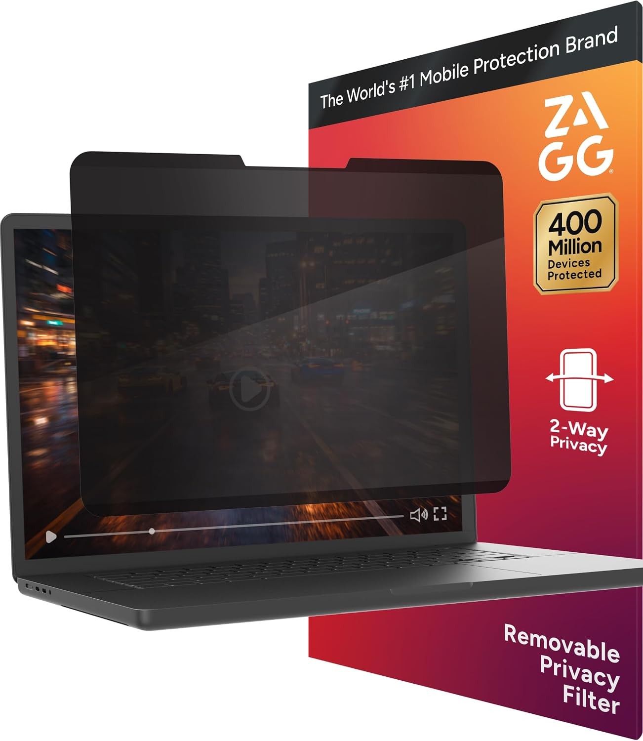 ZAGG 13.3-Inch Universal Laptop Privacy Filter – Removable Magnetic 4-Way Screen