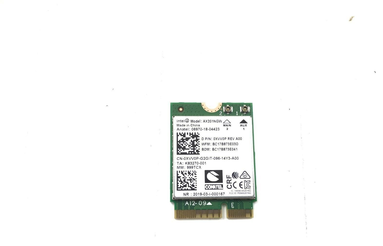 ✔️Genuine Intel Wi-Fi 6 AX201 M.2 2230 Module (AX201NGW) XVV0P 0XVV0P CN-XVV0P