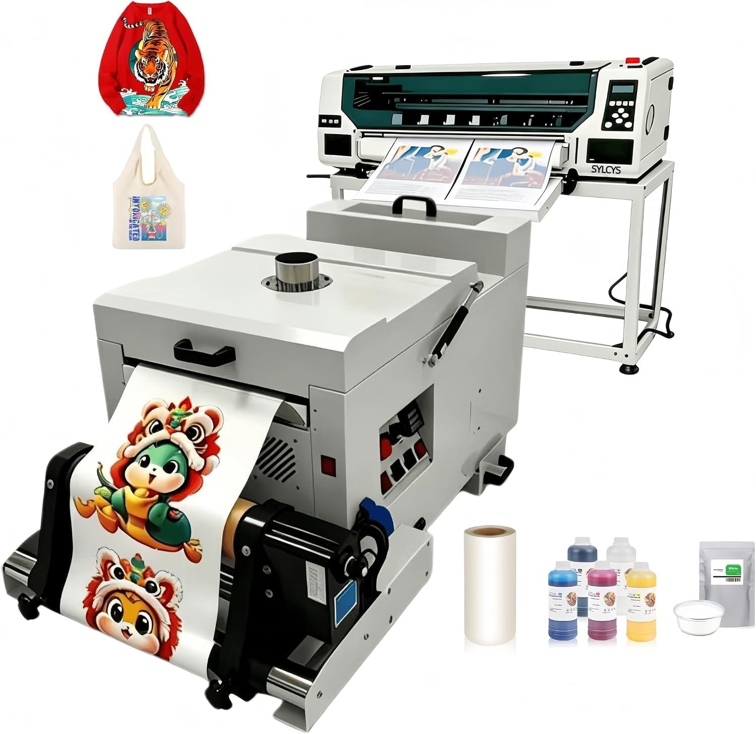 A1(60cm) DTF Printer with Shaking Dryer, Dual XP600 Print accurately