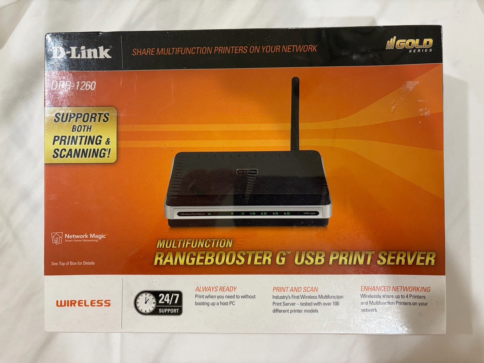 D-Link DPR-1260 Multifunction Rangebooster G USB Print Server