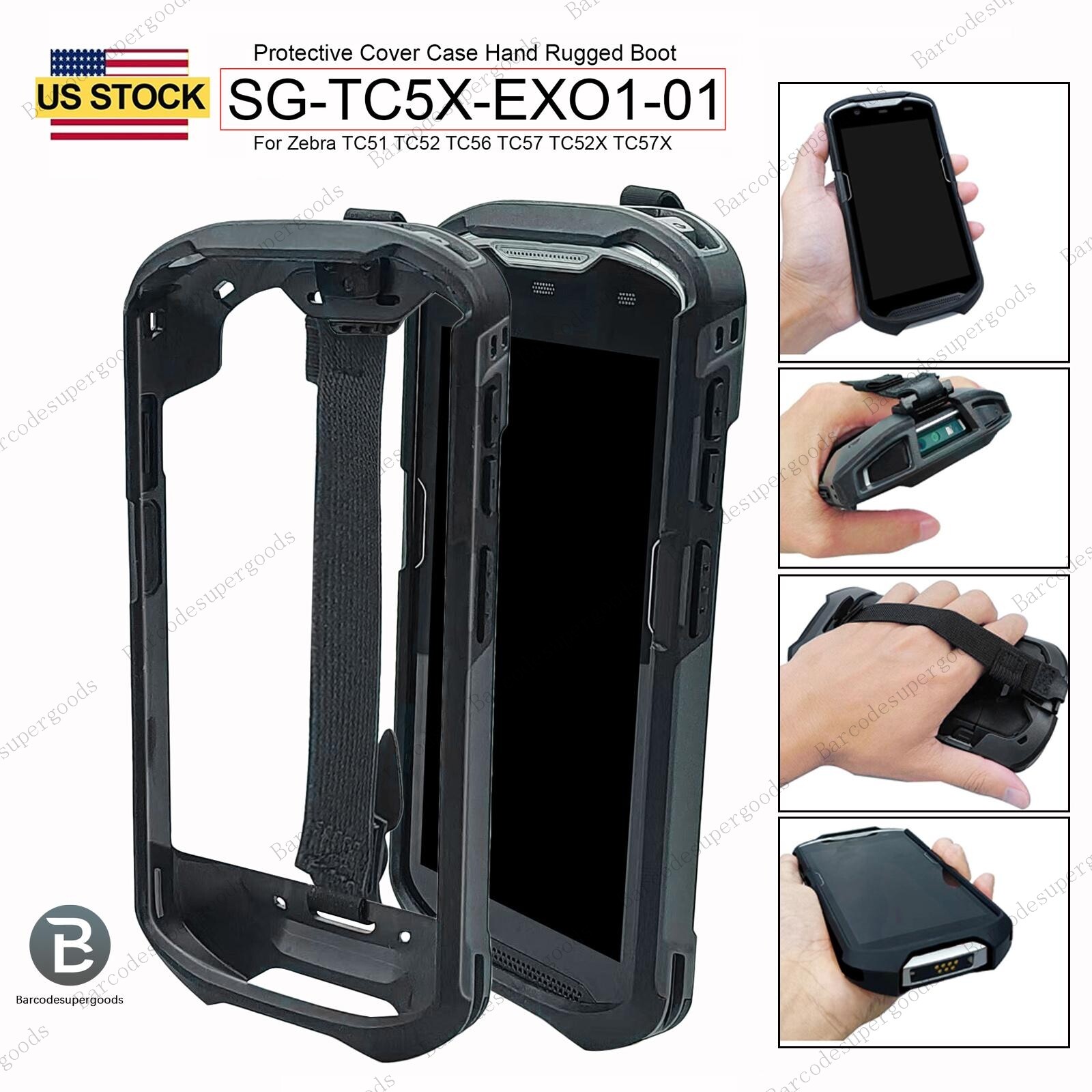 Protective Case Rugged Boot with Hand Strap for ZEBRA TC51 TC510K TC52 TC56 TC57