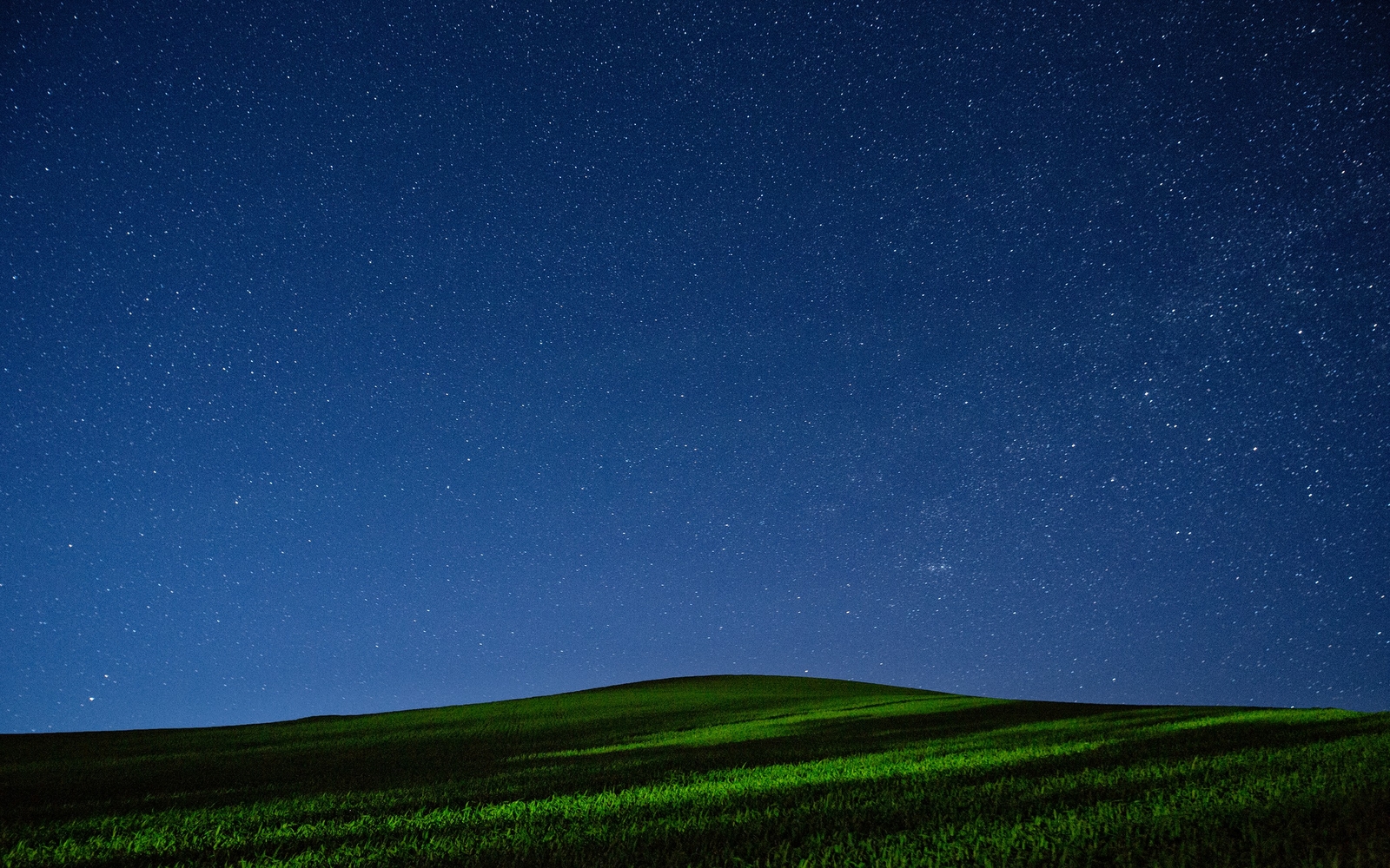 Landscape nature night grass stars hills low Custom Gaming Mat Desk