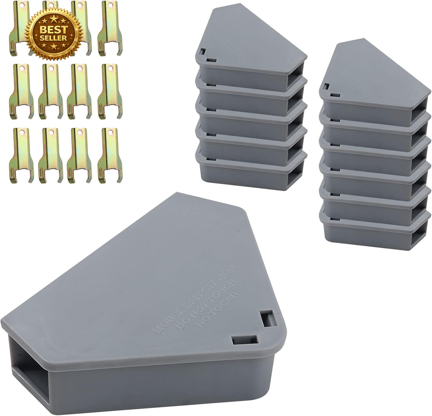 Mouse Station with Keys Grey 12 Pack, Key Required Mouse Stations, Mice Stations
