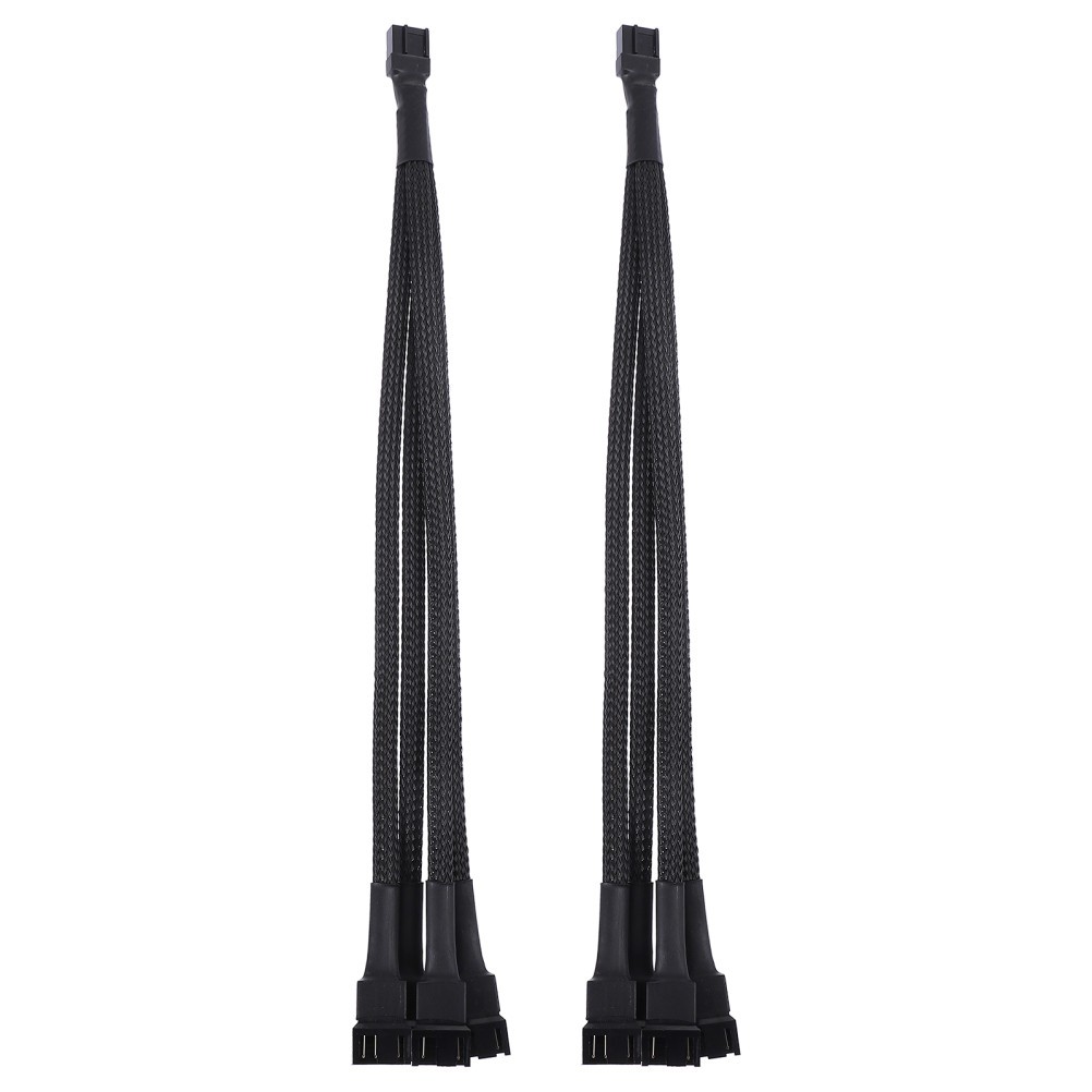2Pcs Fan 1 to 4 Converter Durable PVC Insulated Pc Fan Power Extension Cable