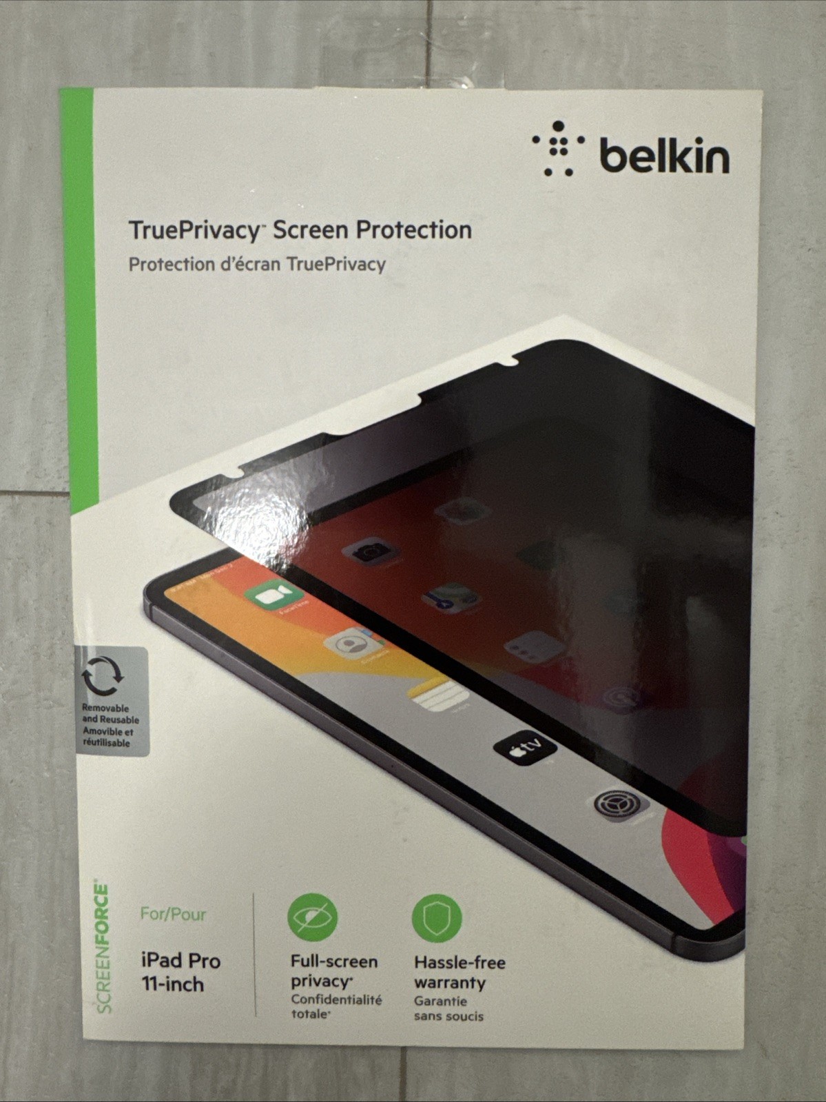 Belkin ScreenForce True Privacy Screen Protector iPad 7th Gen iPad Pro 4 11” NEW