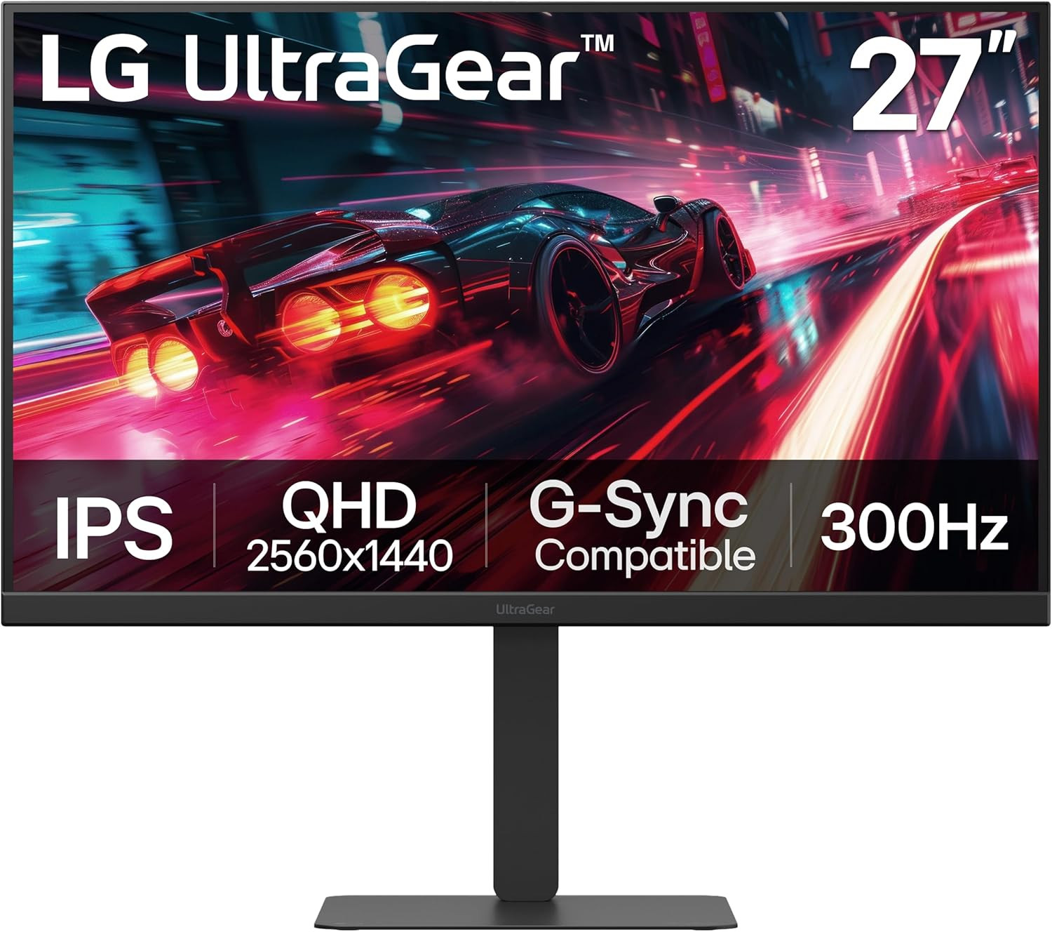 LG 27G640A-B 27-Inch Ultragear QHD (2560 X 1440) IPS Gaming Monitor, 300Hz, 1Ms,