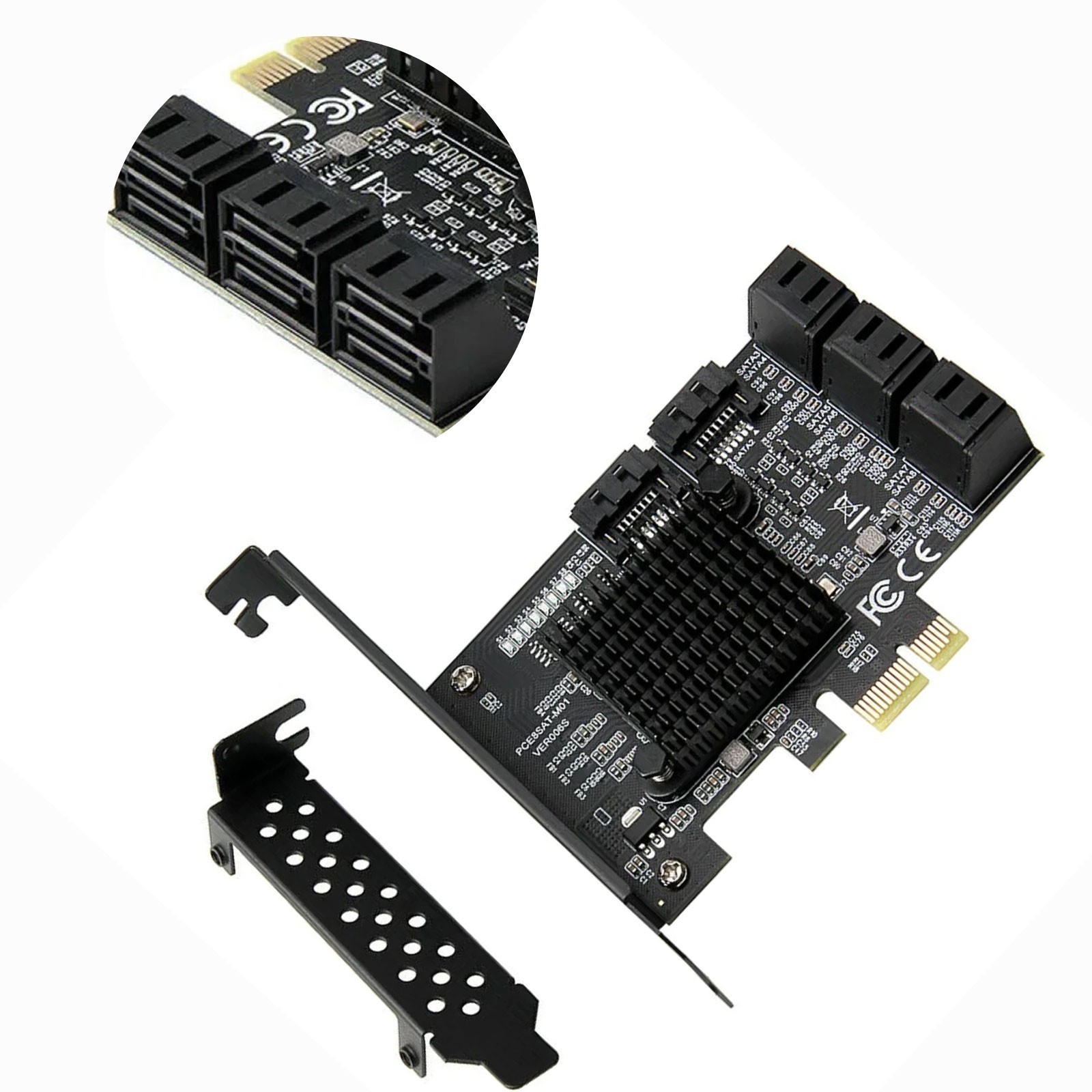 8-Port SATA 3.0 PCI Express Expansion Card PCI-E Controller 6G Adapter for HDDWc