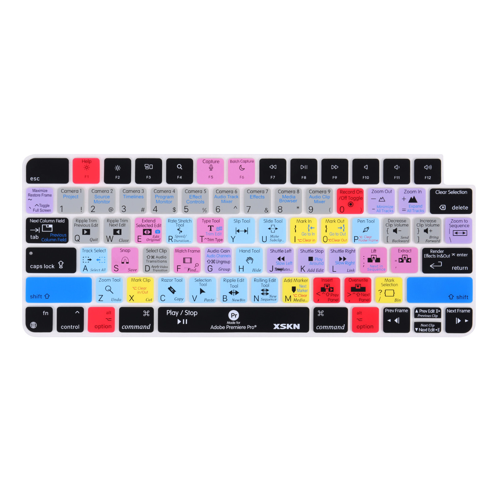 XSKN Premiere Pro Shortcuts Keyboard Cover Skin for iMac 24 Magic Keyboard 2021+