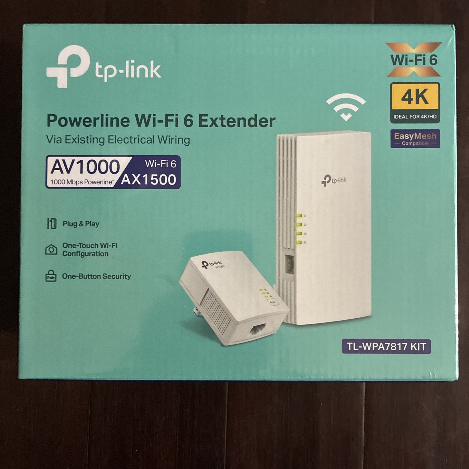 TP-Link Powerline Wi-Fi 6 Extender TL-WPA7817 Kit - AV1000, AX1500