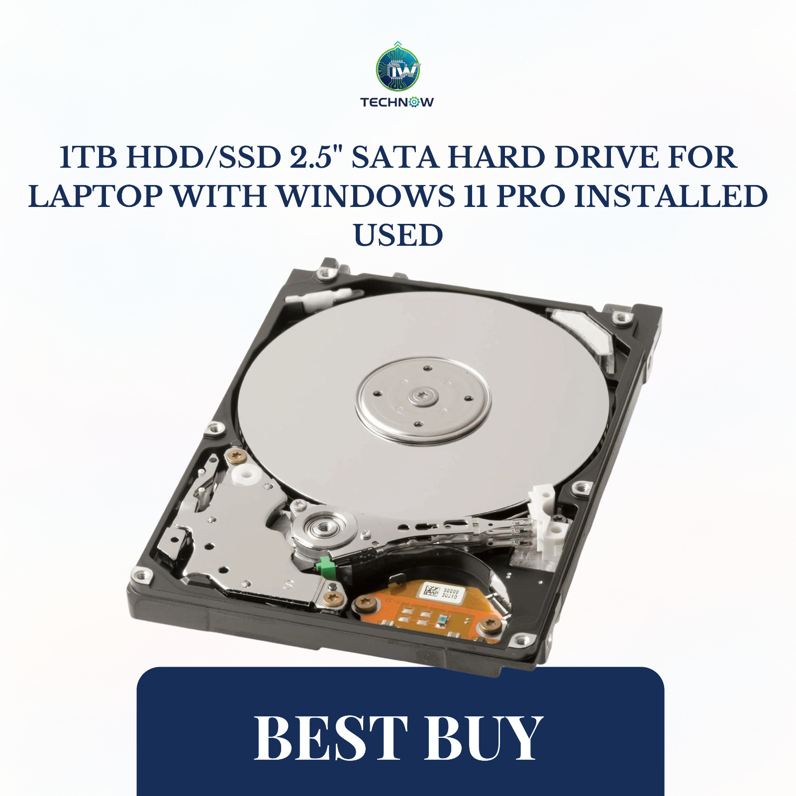 1TB HDD/SSD 2.5" SATA Hard Drive for Laptop with Windows 11 Pro Installed Used