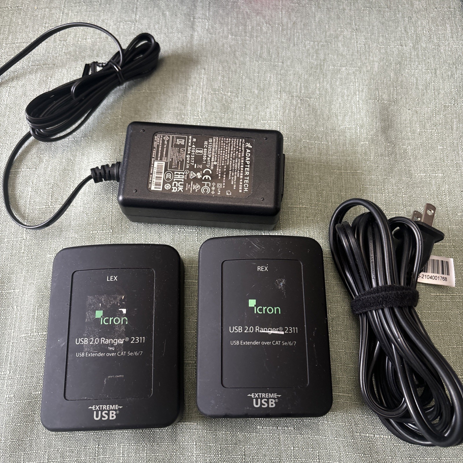 Icron USB 20 Ranger 2311 Cat 5e67 Extender System Lex  Rex with Power Su G2U