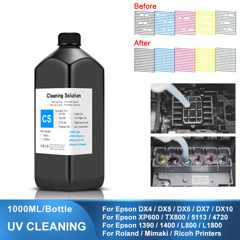 1000Ml UV Cleaning Liquid For Epson Roland Mimaki Ricoh Konica Printer