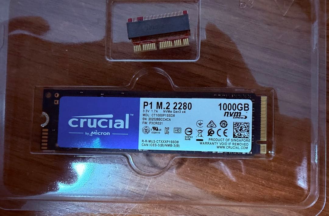 Crucial P1 1000GB 1TB M.2 2280 NVMe Gen3 x4 SSD