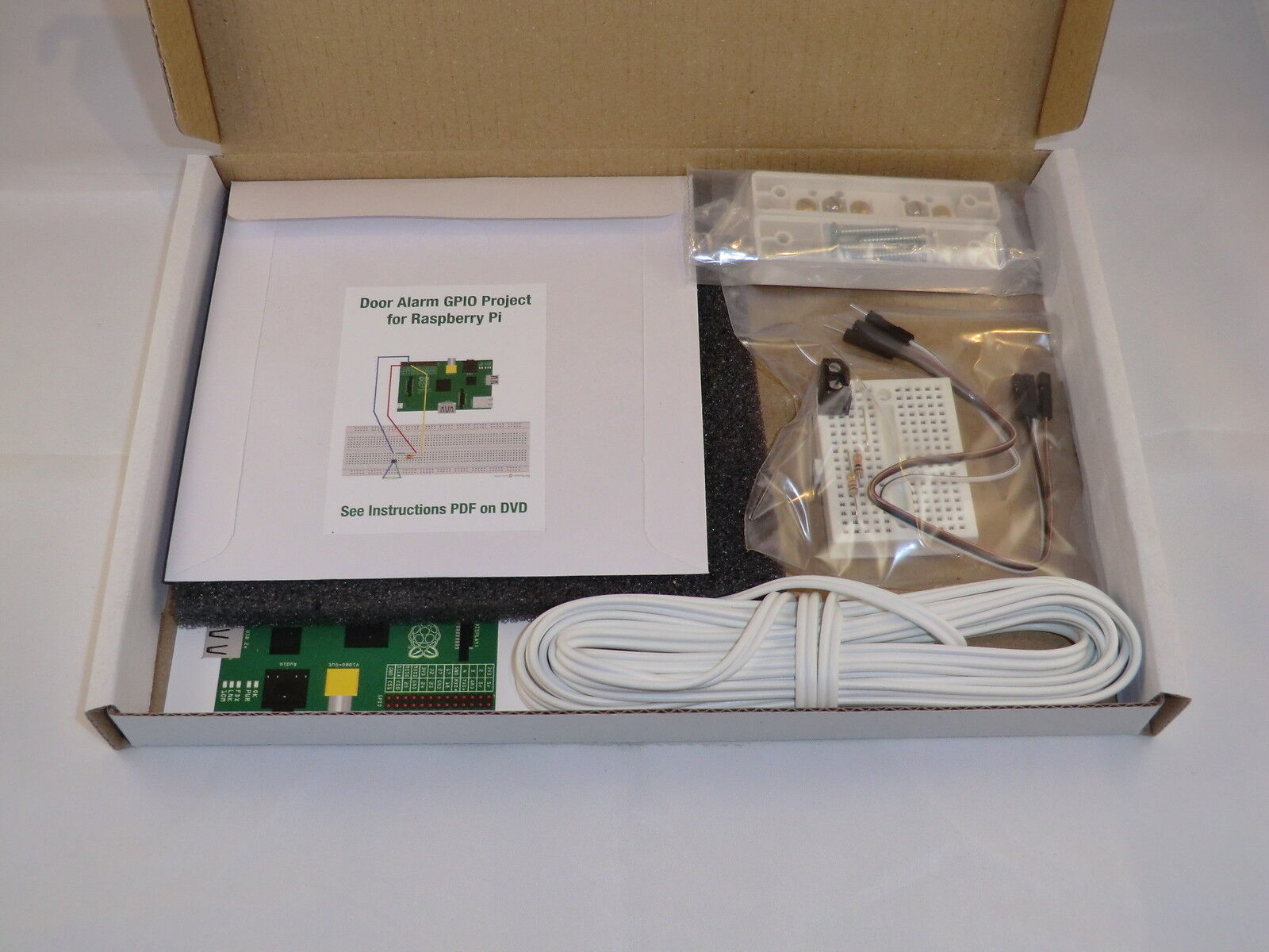 Magnetic Door/Window Alarm GPIO Electronic Project Kit for Raspberry Pi 4 / Zero
