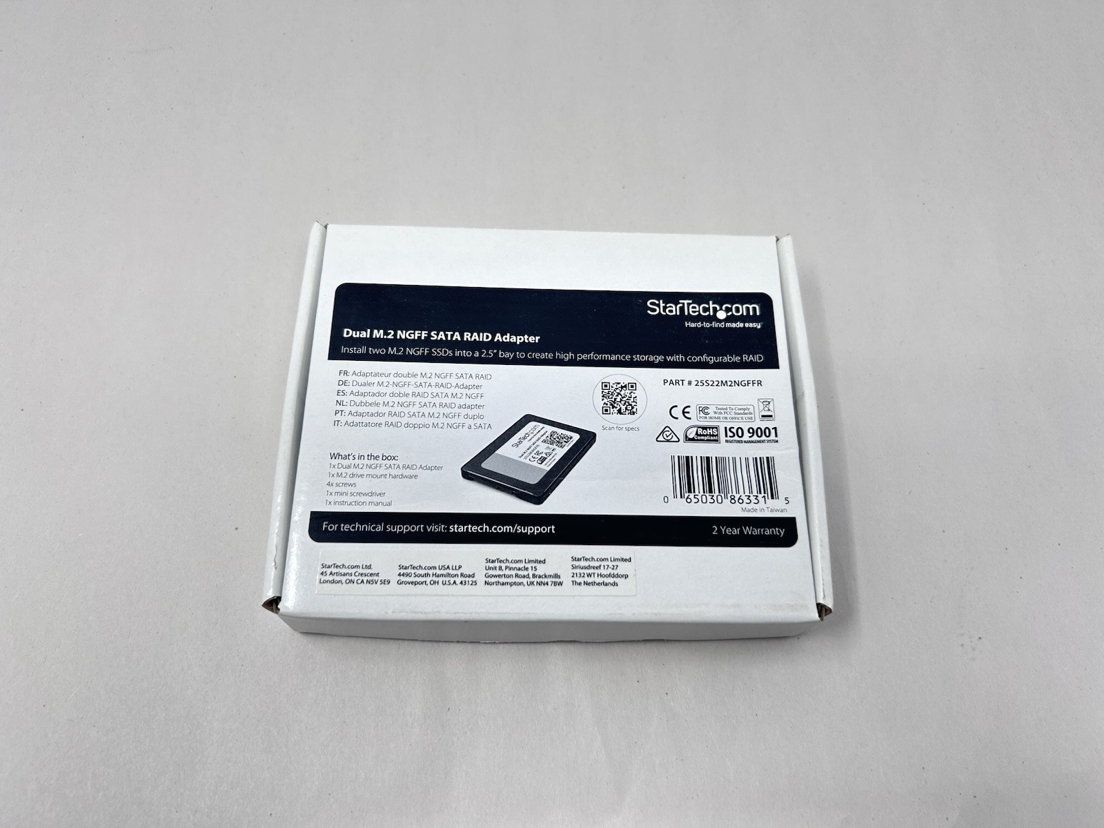 StarTech.com Dual M.2 NGFF SATA RAID 2.5" Adapter 25S22M2NGFFR