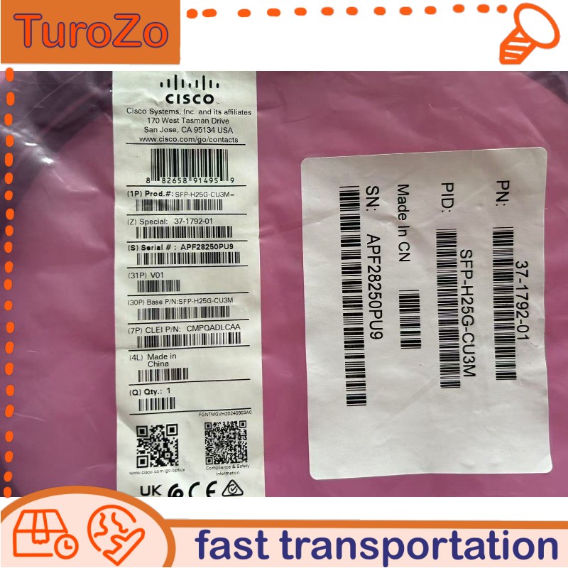 SFP-H25G-CU3M NEW cisco original 25GBASE-CU SFP28 Cable 3 Meter