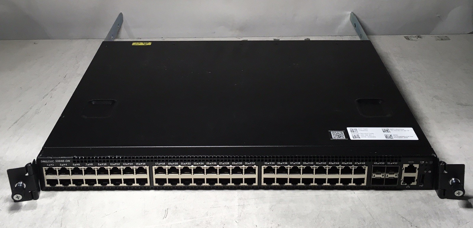 Dell EMC PowerSwitch S3048-ON 48-Port Switch 3W2R4 2x PSU w/ Rack Mount E14W
