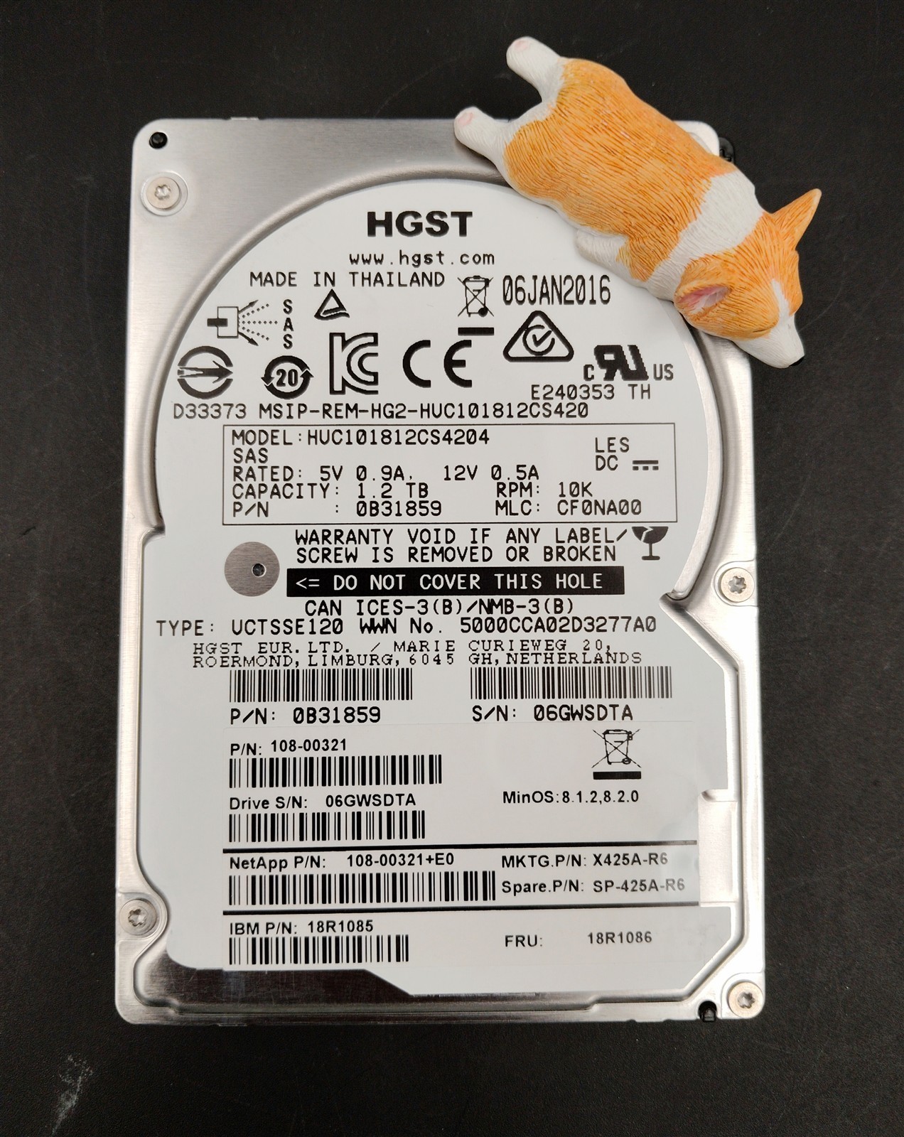X425A-R6 SP-425A-R6 HUC101812CS4204 NETAPP 1.2TB 10K 6G 2.5" SAS HARD DRIVE