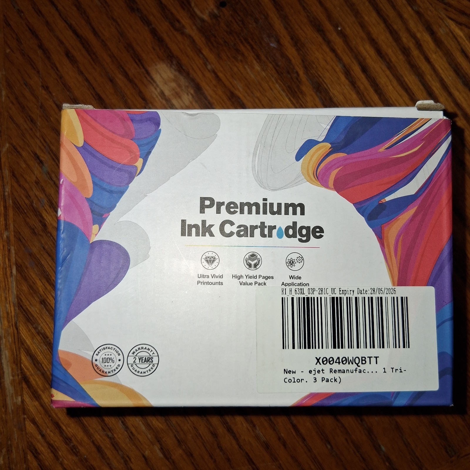 ejet Ink Cartridge Multi-Pack For HP 63XL Black Tri-Color