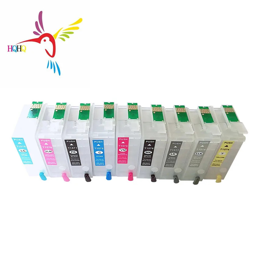 9pc/Set T1571-T1579 Refillable ink cartridge with Chip for Epson Stylus R3000