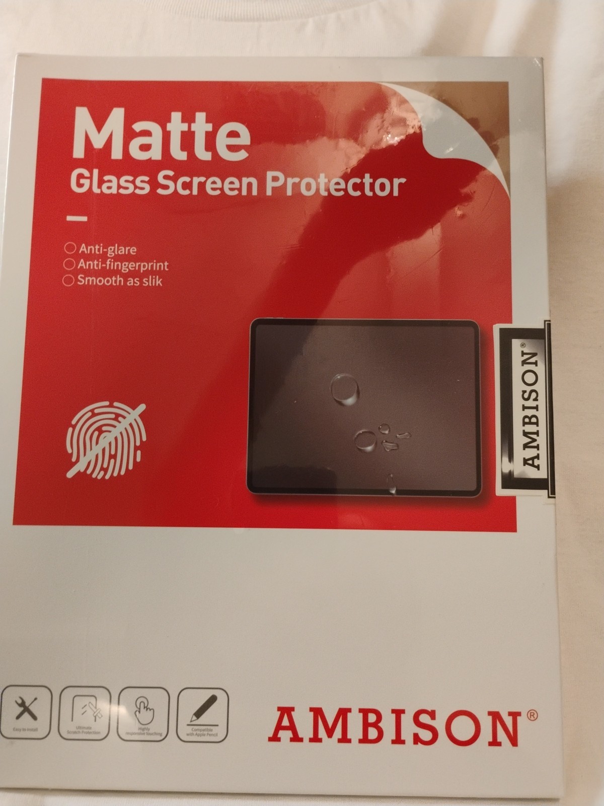 Ambison Matte Glass Screen Protector 2-Pack for iPad 9/8/7 Gen 10.2” A22