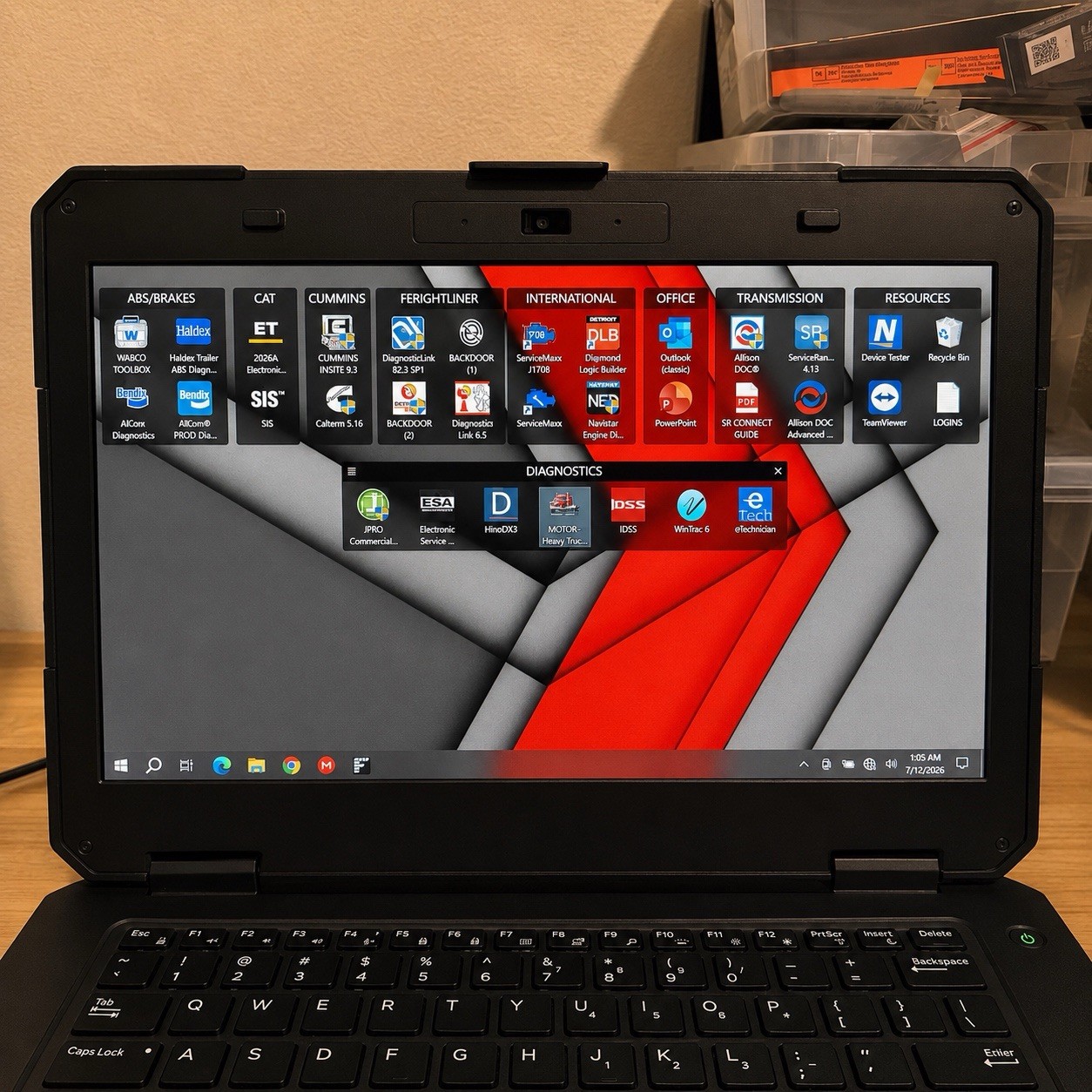 Dell Rugged Diesel Diagnostic Laptop SSD Fleet Ready + NEXIQ USB LINK 3