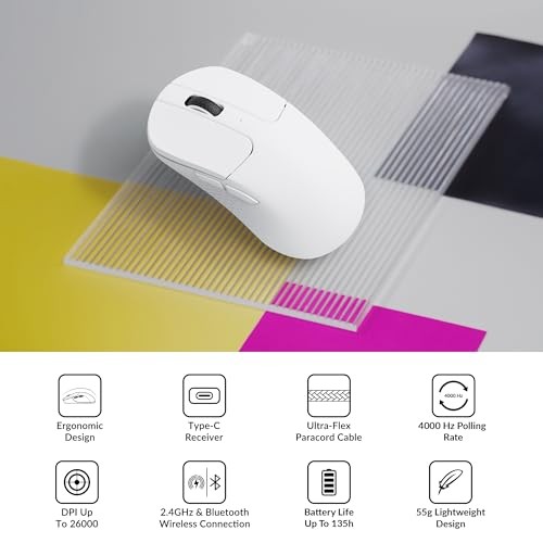 KEYCHRON M3 MINI 4K WIRELESS BLUETOOTH 5.1/2.4 GHZ/WIRED OPTICAL MOUSE, -  WHITE