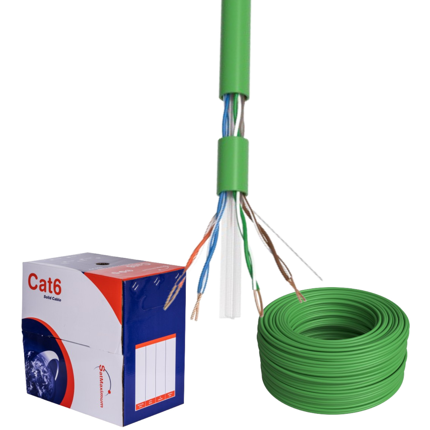 CAT6 1000FT Cable CCA UTP Unshielded Solid 23AWG Ethernet Network RJ45 Green