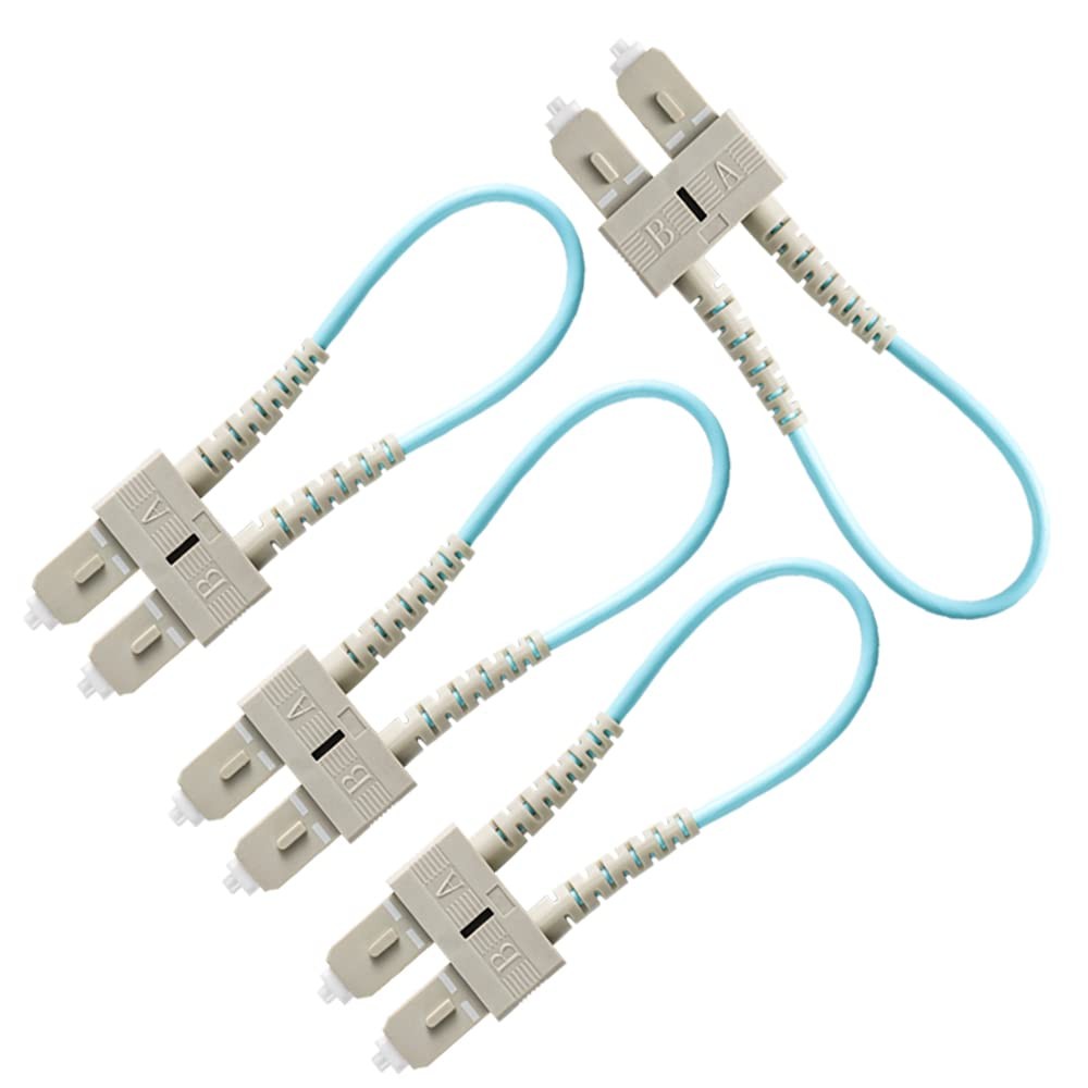 GwliUni 4 PCS OM3 Loopback Plug Tester Multimode SC-UPC Fiber Adapter 50/125