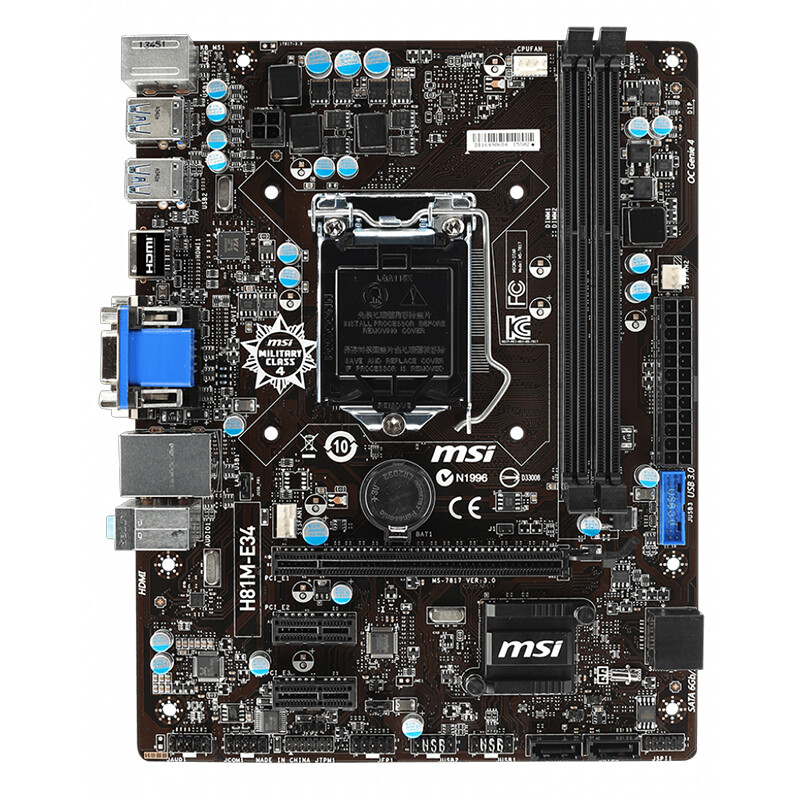For MSI H81M-E34 Motherboard LGA1150 DDR3 Mainboard